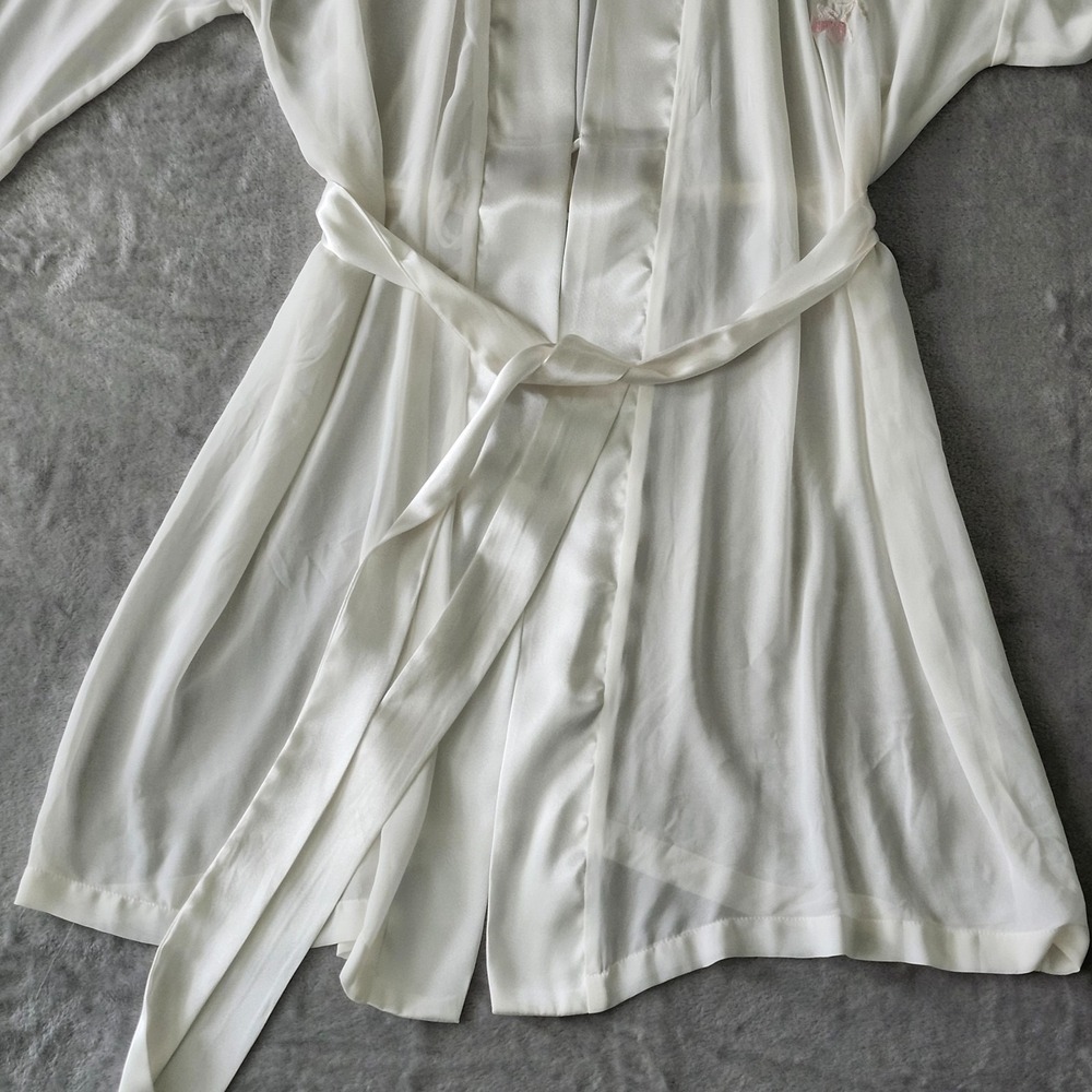 Expressions California Dynasty Embroidered Robe Satin Detail Floral Size Small - Picture 5 of 16